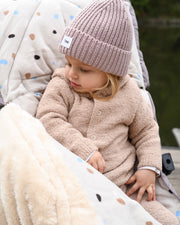 7AM - Hooded Cardigan - Fuzzy Apparel & Accessories Ecru 9 - 12M