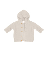 7AM - Hooded Cardigan - Fuzzy Apparel & Accessories Ecru 9 - 12M