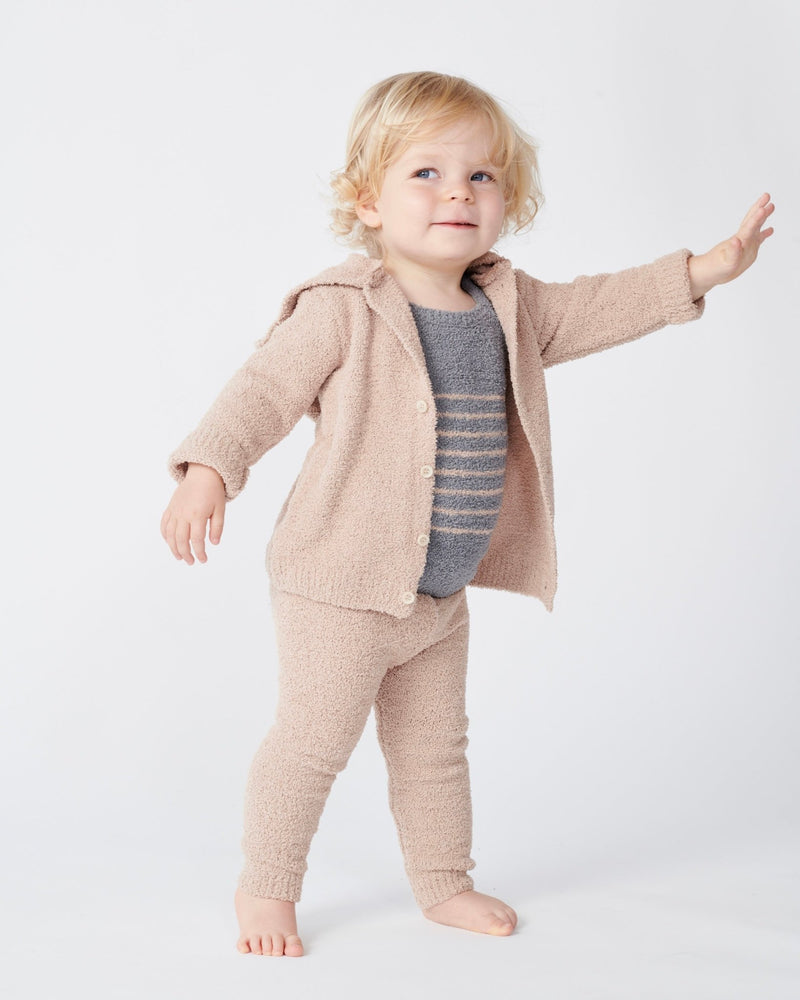 7AM - Hooded Cardigan - Fuzzy Apparel & Accessories Ecru 9 - 12M
