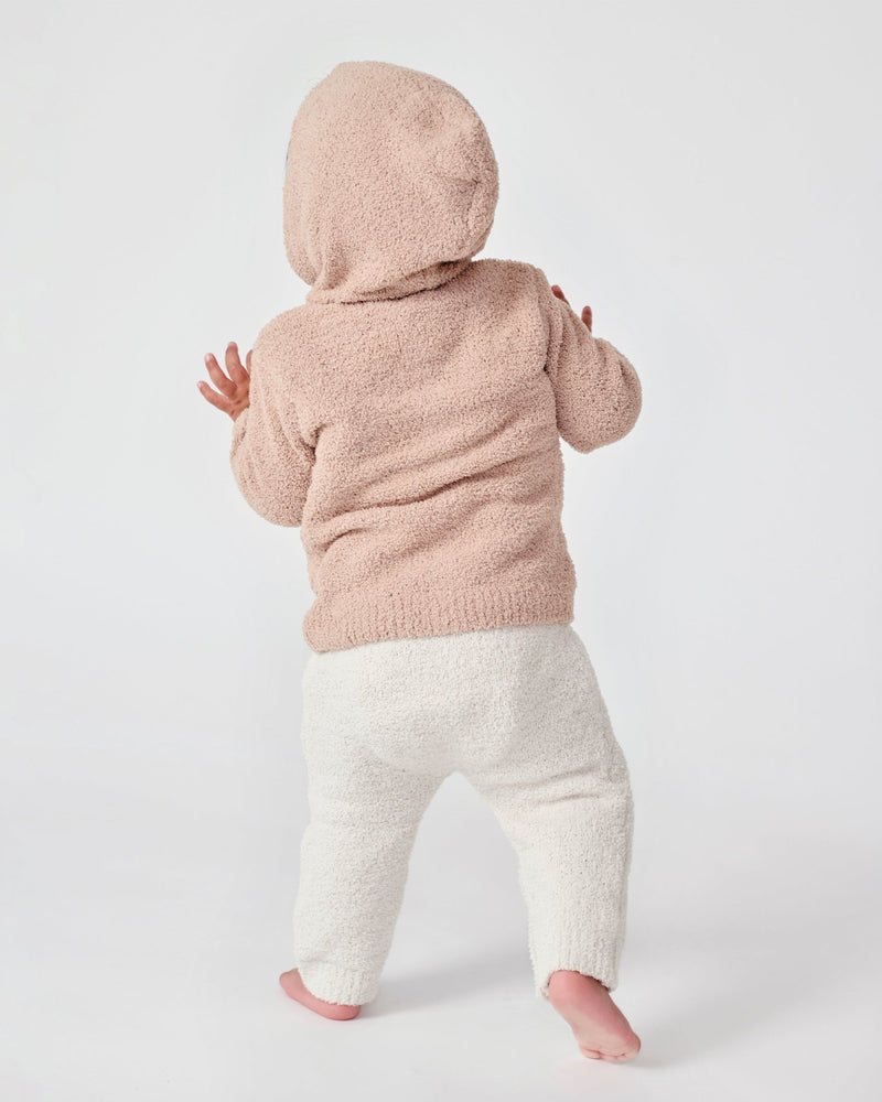 7AM - Hooded Cardigan - Fuzzy Apparel & Accessories Ecru 9 - 12M