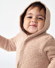 7AM - Hooded Cardigan - Fuzzy Apparel & Accessories Ecru 9 - 12M