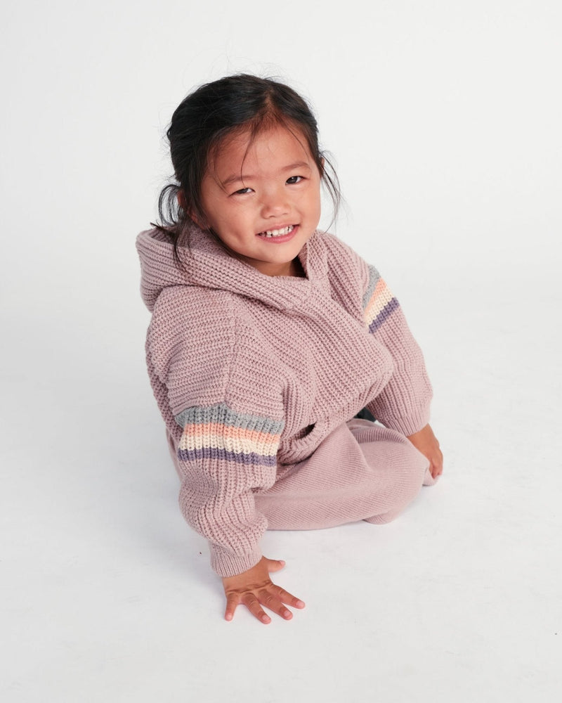 7AM - Hooded Sweater Chunky Apparel & Accessories Black Melange 12 - 18M