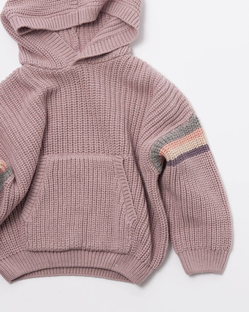 7AM - Hooded Sweater Chunky Apparel & Accessories Black Melange 12 - 18M