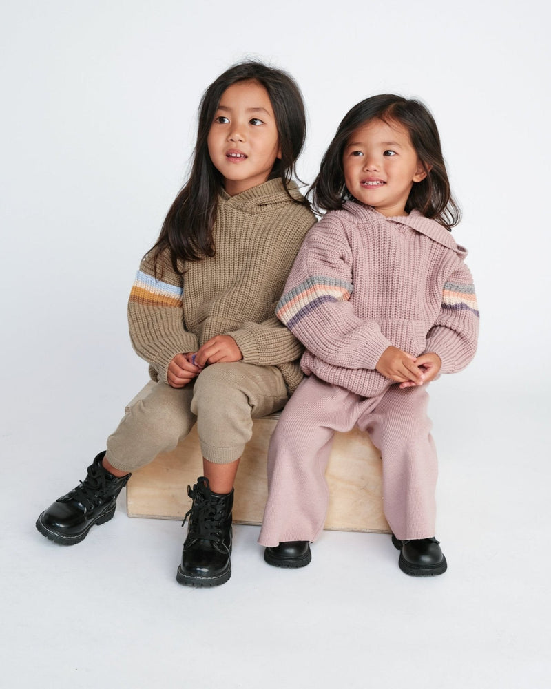 7AM - Hooded Sweater Chunky Apparel & Accessories Black Melange 12 - 18M