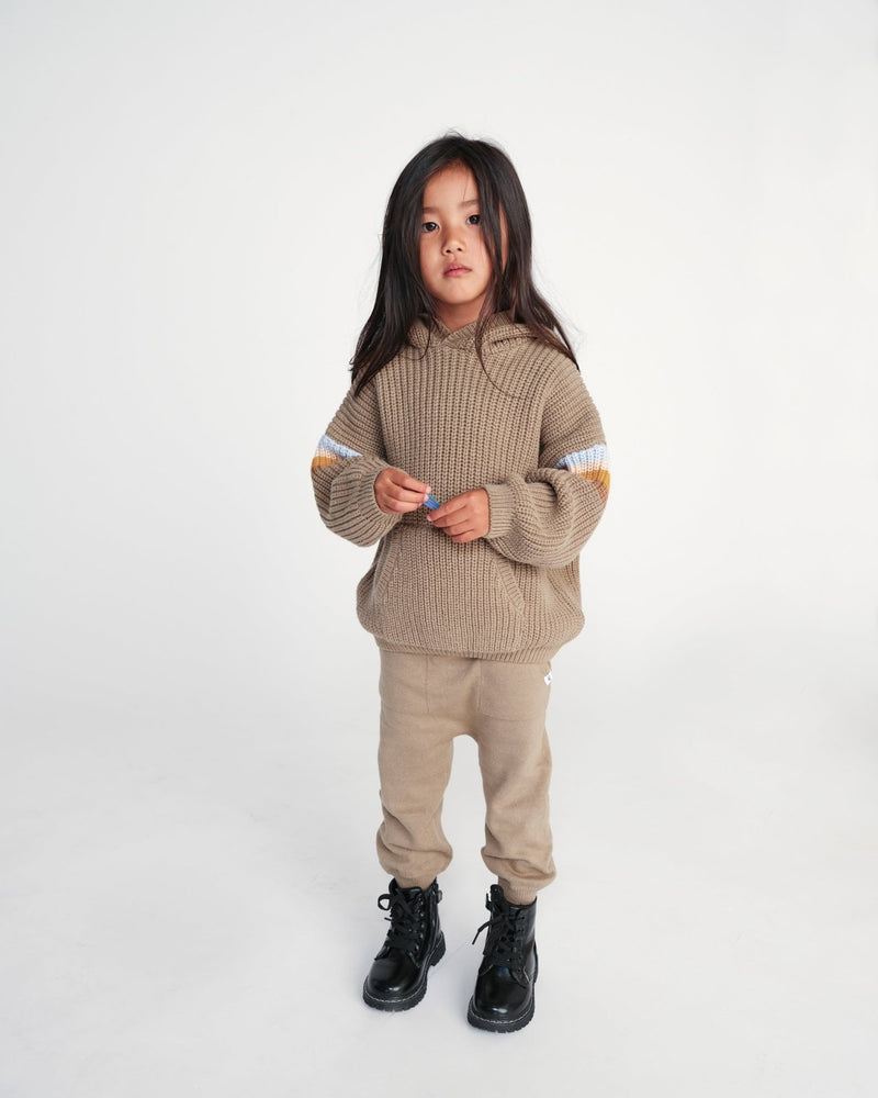 7AM - Hooded Sweater Chunky Apparel & Accessories Black Melange 12 - 18M