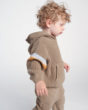 7AM - Hooded Sweater Chunky Apparel & Accessories Black Melange 12 - 18M