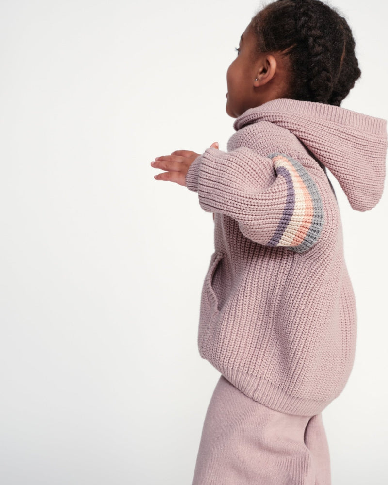 7AM - Hooded Sweater Chunky Apparel & Accessories Black Melange 12 - 18M