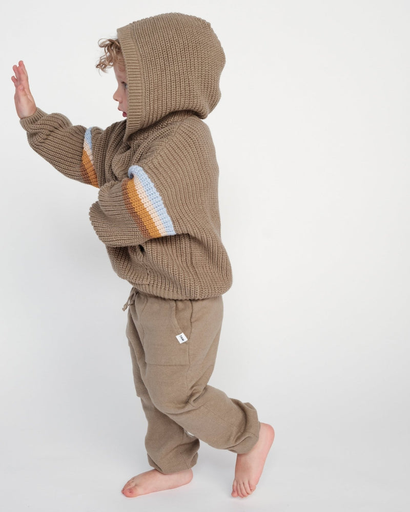 7AM - Hooded Sweater Chunky Apparel & Accessories Black Melange 12 - 18M