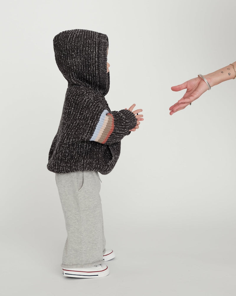 7AM - Hooded Sweater Chunky Apparel & Accessories Black Melange 12 - 18M