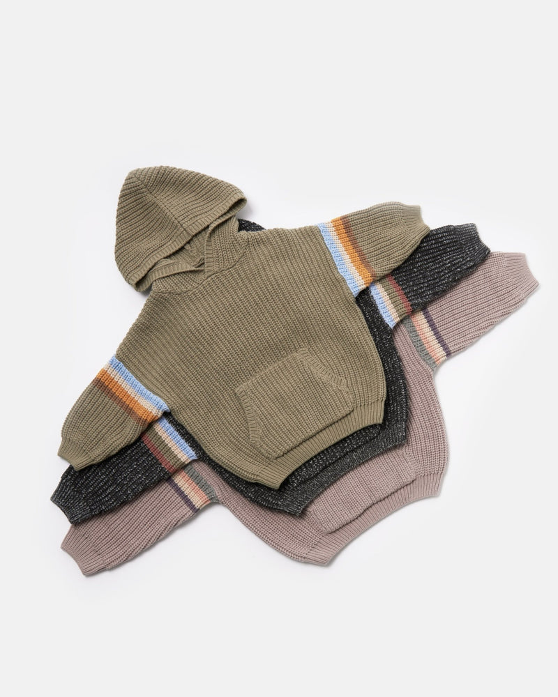 7AM - Hooded Sweater Chunky Apparel & Accessories Black Melange 12 - 18M