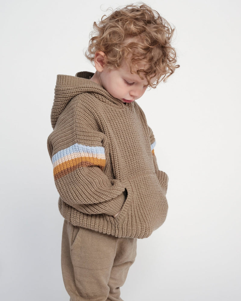 7AM - Hooded Sweater Chunky Apparel & Accessories Black Melange 12 - 18M