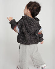 7AM - Hooded Sweater Chunky Apparel & Accessories Black Melange 12 - 18M