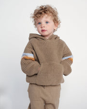 7AM - Hooded Sweater Chunky Apparel & Accessories Black Melange 12 - 18M