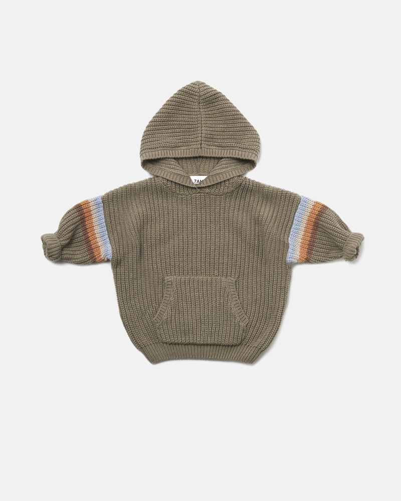 7AM - Hooded Sweater Chunky Apparel & Accessories Olive 12 - 18M