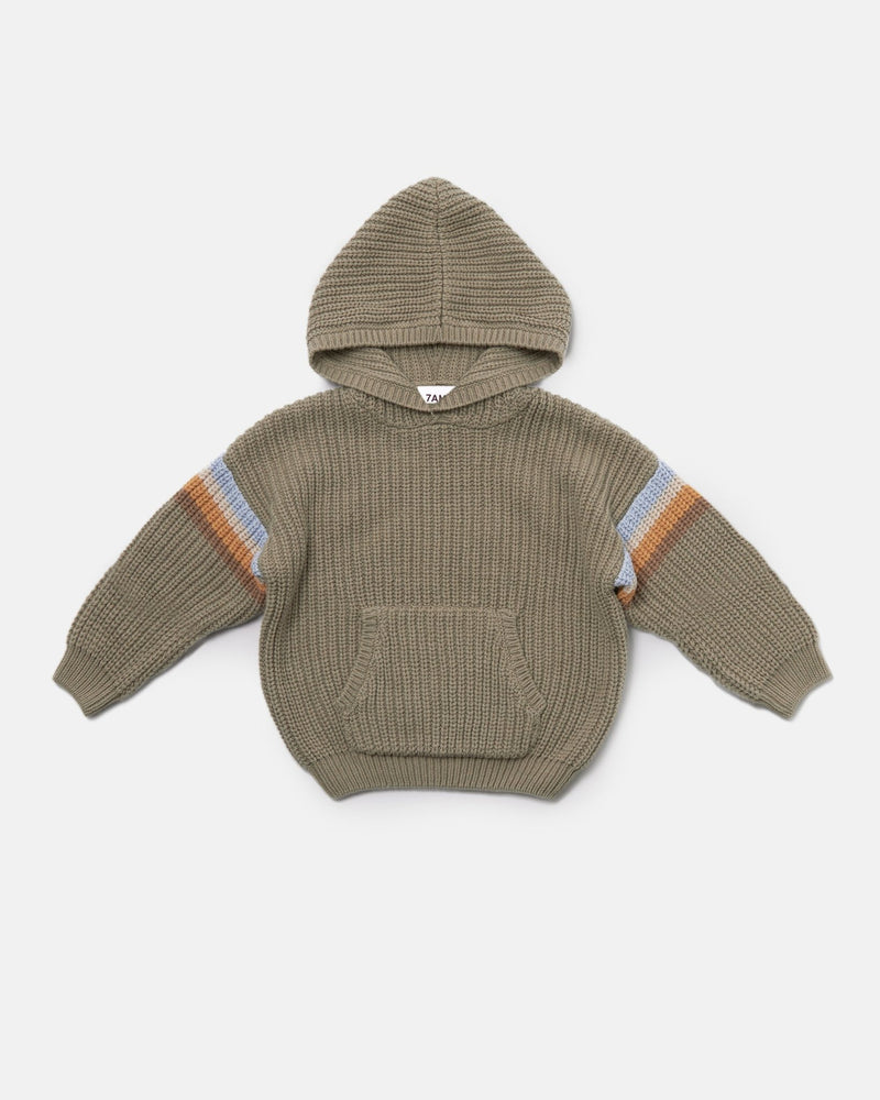 7AM - Hooded Sweater Chunky Apparel & Accessories Olive 12 - 18M