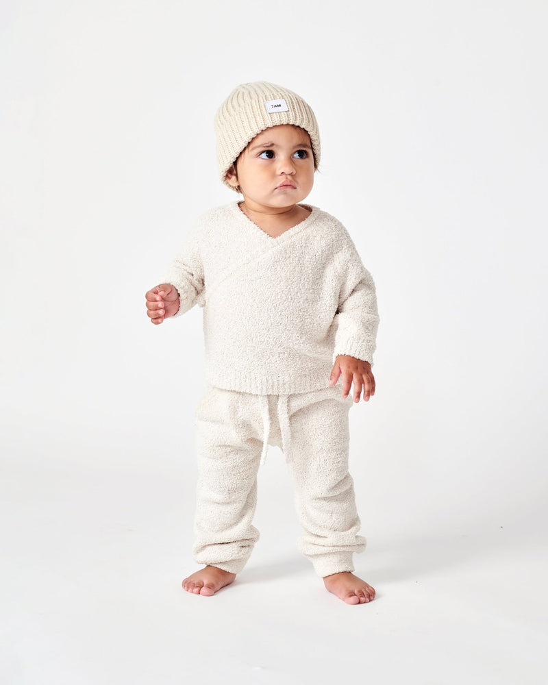 7AM - Joggers - Fuzzy Mother & Baby Ecru 18 - 24M