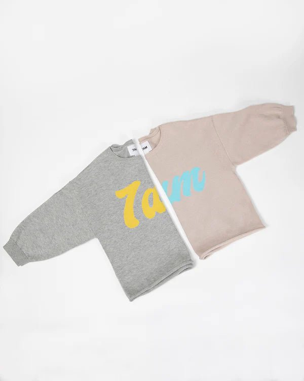 7AM - Logo Boxy Long Sleeve Top | Heather Grey - 4 - 5Y Apparel & Accessories