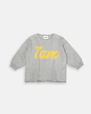 7AM - Logo Boxy Long Sleeve Top | Heather Grey - 4 - 5Y Apparel & Accessories