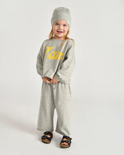 7AM - Logo Boxy Long Sleeve Top | Heather Grey - 4 - 5Y Apparel & Accessories