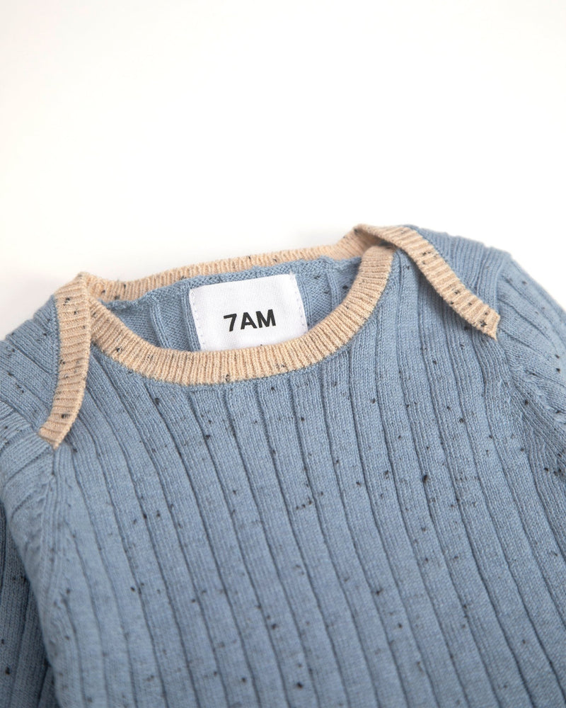 7AM - Long Sleeve Bodysuit - Hug Me Mother & Baby Heather Grey 0 - 3M