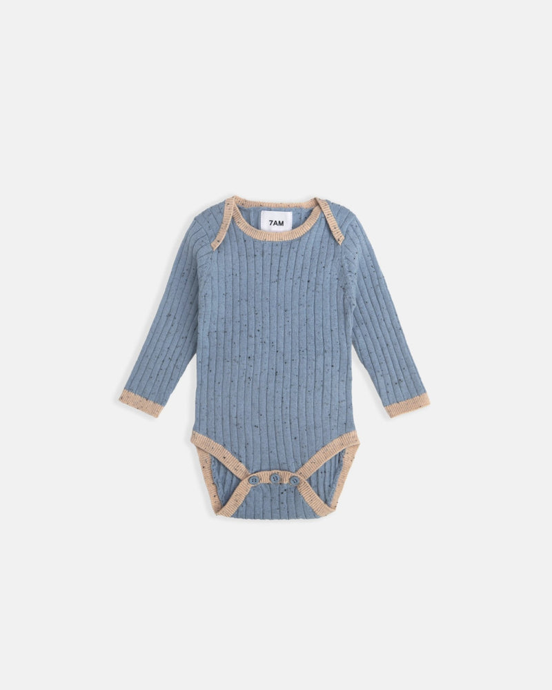 7AM - Long Sleeve Bodysuit - Hug Me Mother & Baby Heather Grey 0 - 3M
