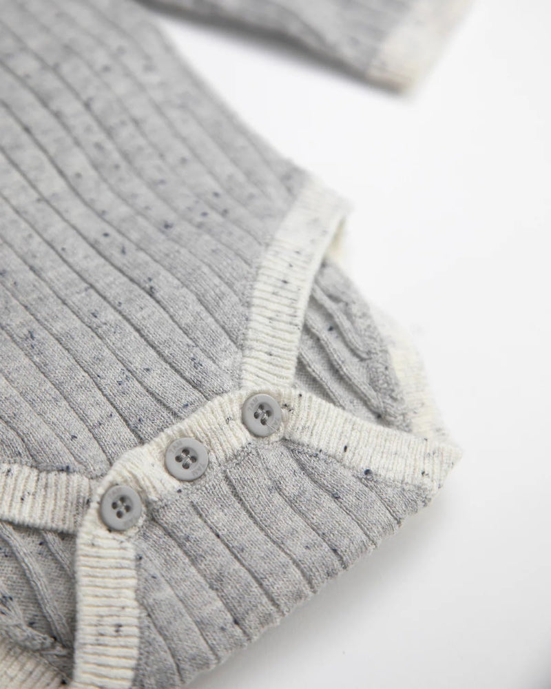 7AM - Long Sleeve Bodysuit - Hug Me Mother & Baby Heather Grey 0 - 3M