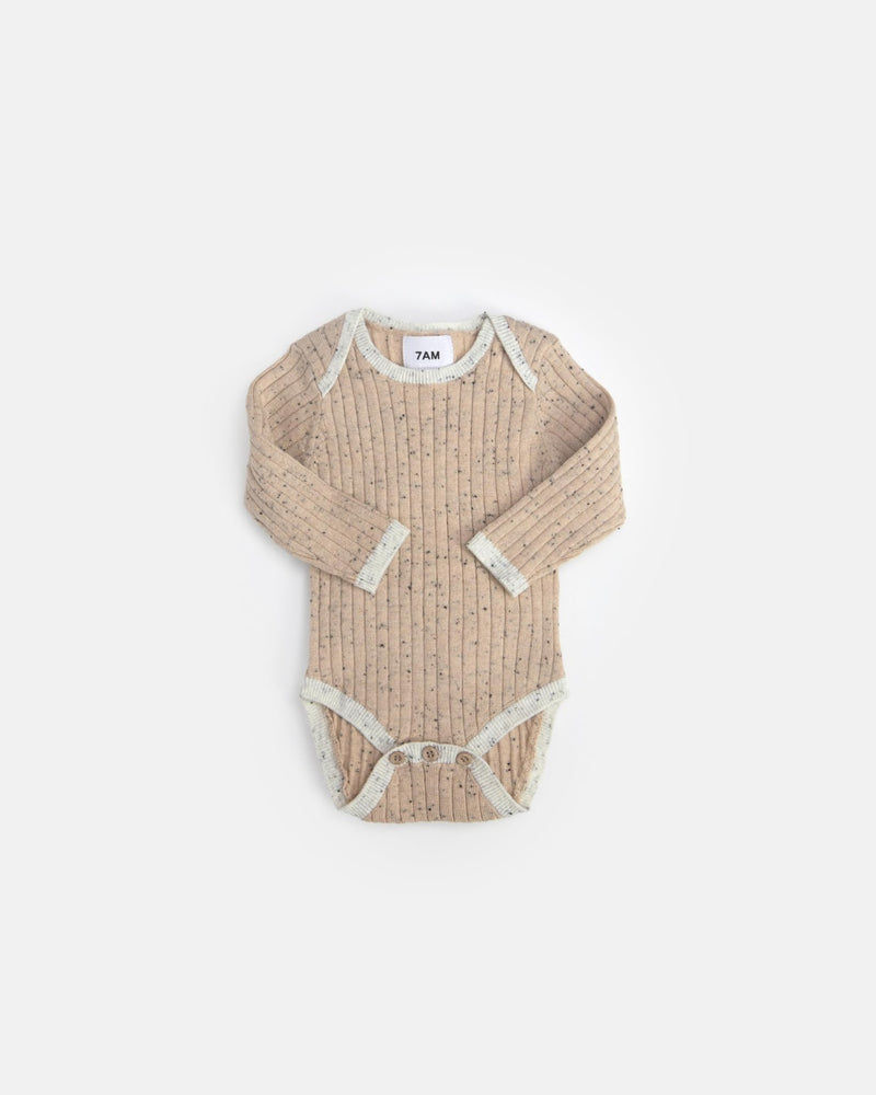 7AM - Long Sleeve Bodysuit - Hug Me Mother & Baby Heather Grey 0 - 3M