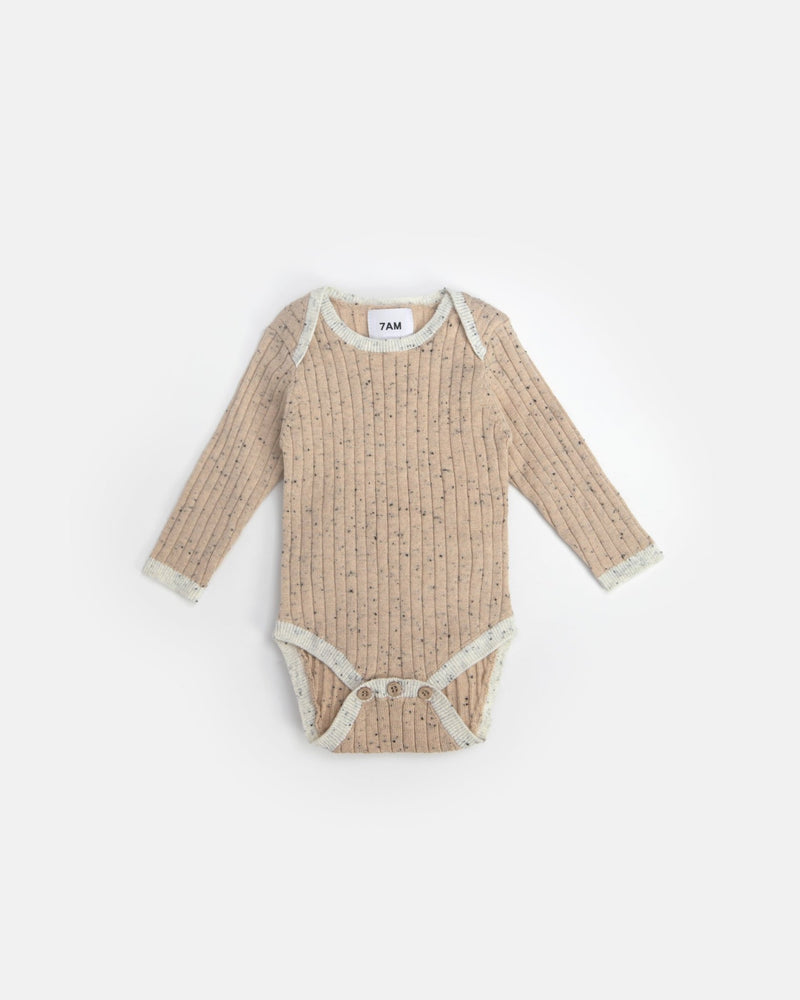 7AM - Long Sleeve Bodysuit - Hug Me Mother & Baby Heather Grey 0 - 3M