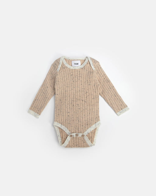 7AM - Long Sleeve Bodysuit - Hug Me Mother & Baby Heather Grey 0 - 3M