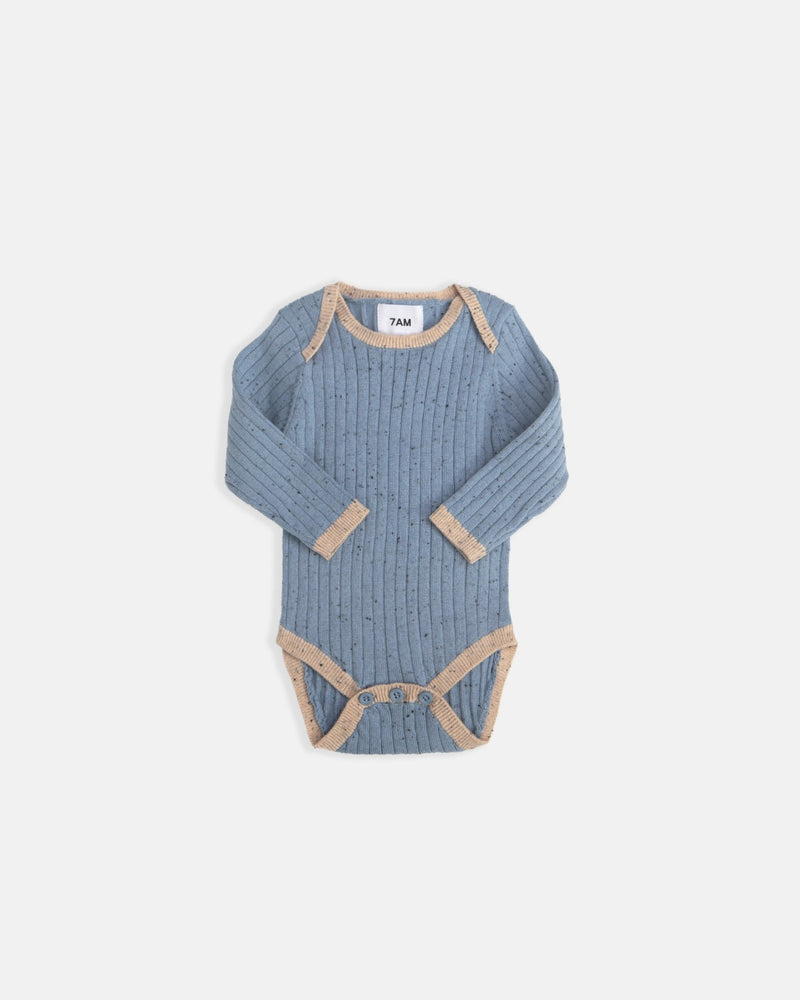 7AM - Long Sleeve Bodysuit - Hug Me Mother & Baby Heather Grey 0 - 3M