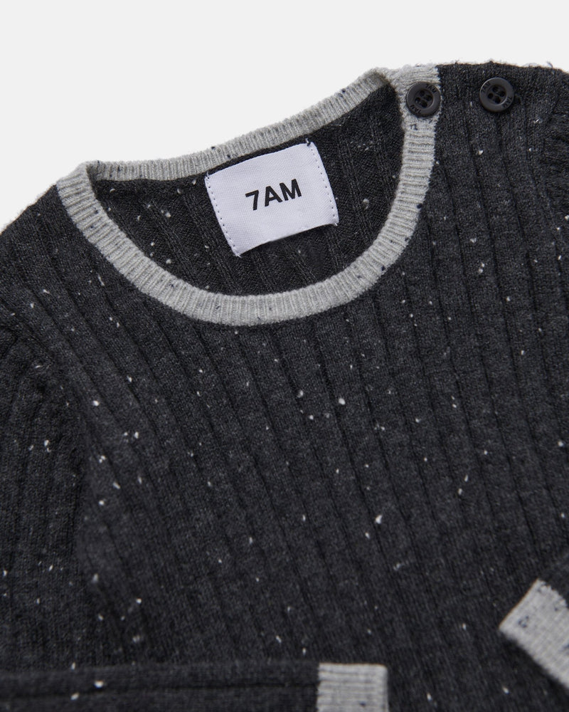 7AM - Long Sleeve Bodysuit - Hug Me Mother & Baby Heather Grey 0 - 3M