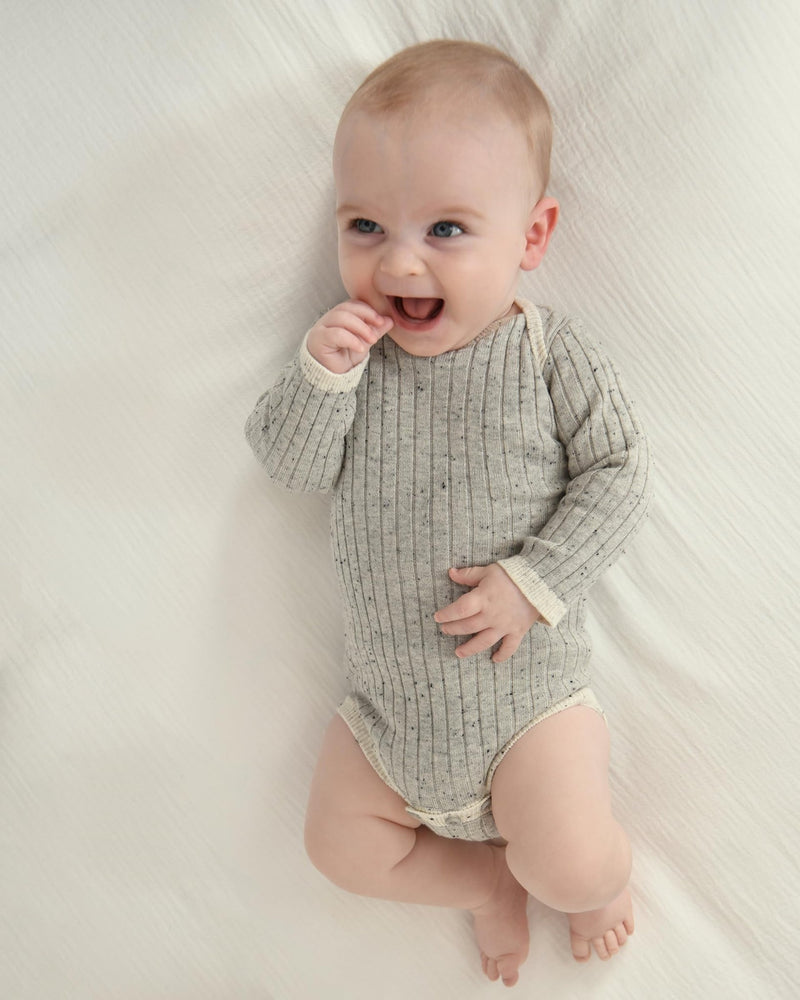 7AM - Long Sleeve Bodysuit - Hug Me Mother & Baby Heather Grey 12 - 18M