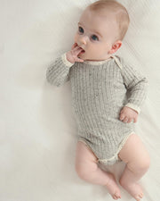 7AM - Long Sleeve Bodysuit - Hug Me Mother & Baby Heather Grey 12 - 18M