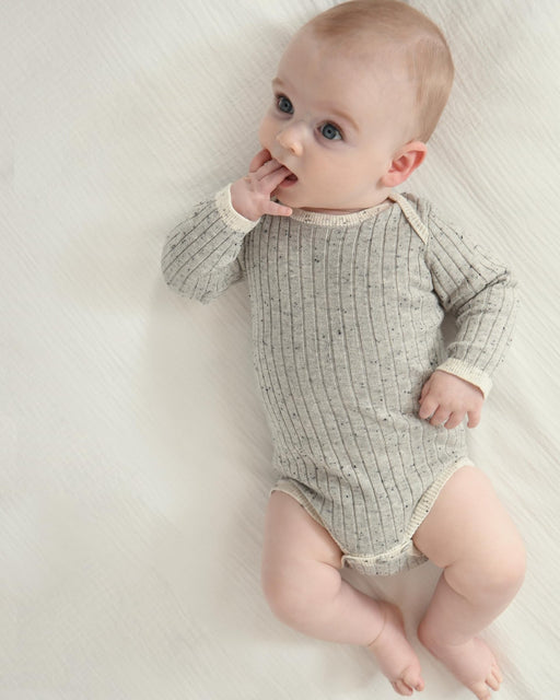 7AM - Long Sleeve Bodysuit - Hug Me Mother & Baby Heather Grey 12 - 18M
