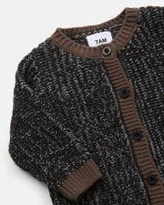 7AM - Long Sleeve Jumpsuit - Chunky Mother & Baby Heather Grey/Black 0 - 3M