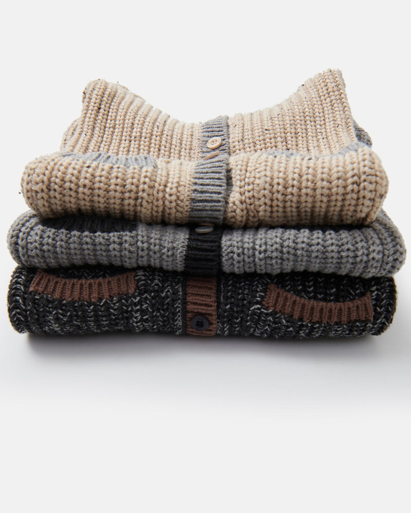 7AM - Long Sleeve Jumpsuit - Chunky Mother & Baby Heather Grey/Black 0 - 3M