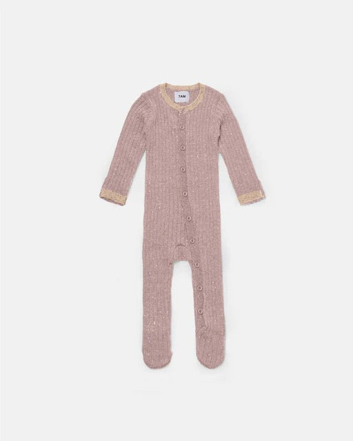 7AM - Long Sleeve Jumpsuit Footie - Hug Me Mother & Baby Ash Rose 0 - 3M