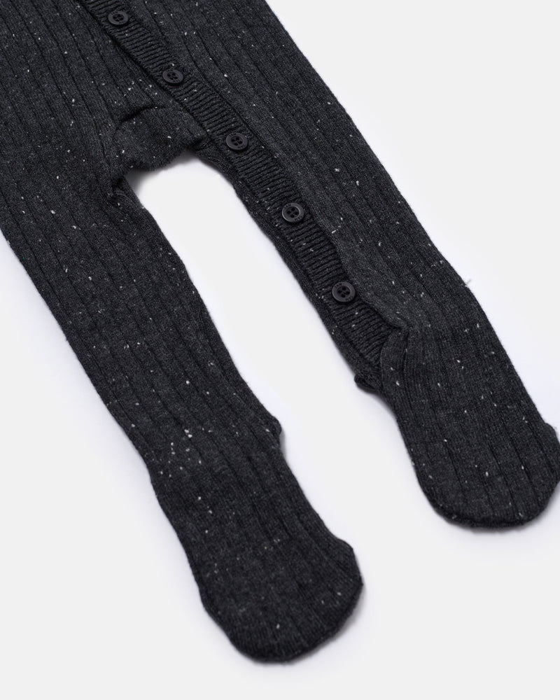 7AM - Long Sleeve Jumpsuit Footie - Hug Me Mother & Baby Black Melange 0 - 3M