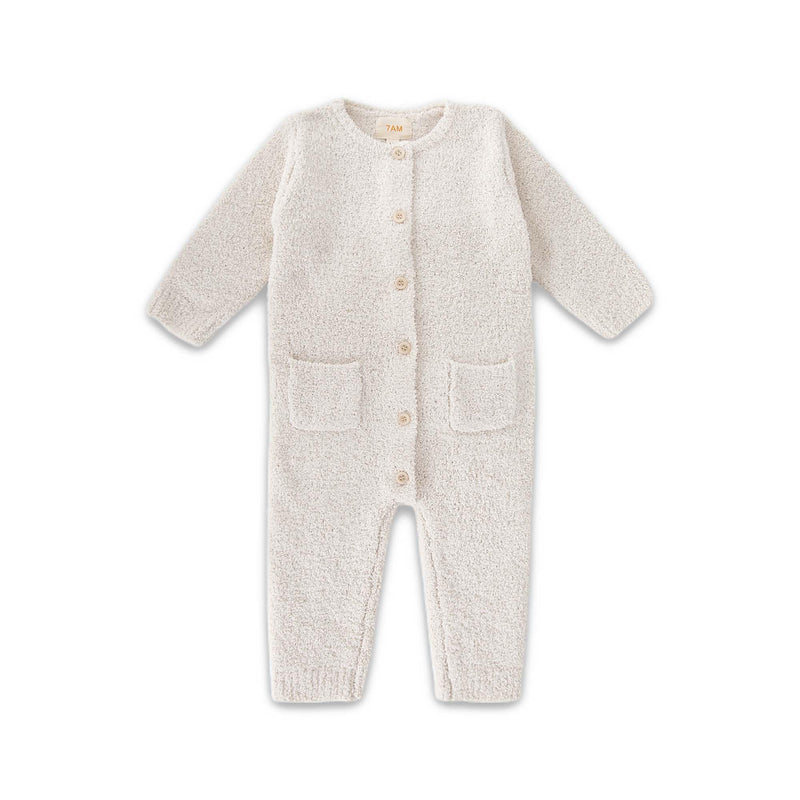 7AM - Long Sleeve Jumpsuit - Fuzzy Mother & Baby Amber 12 - 18M