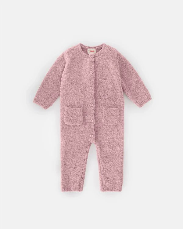 7AM - Long Sleeve Jumpsuit - Fuzzy Mother & Baby Ash Rose 0 - 3M