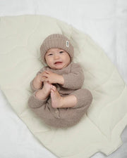 7AM - Long Sleeve Jumpsuit - Fuzzy Mother & Baby Black Melange 0 - 3M