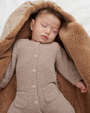 7AM - Long Sleeve Jumpsuit - Fuzzy Mother & Baby Black Melange 0 - 3M