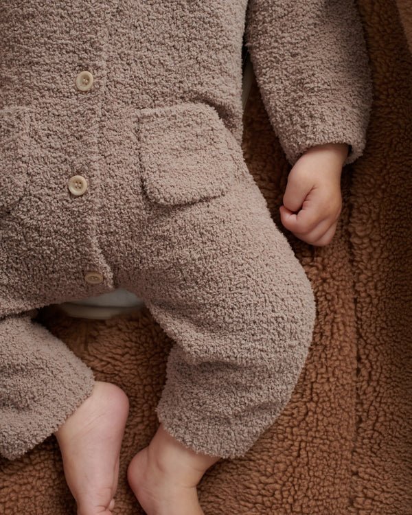 7AM - Long Sleeve Jumpsuit - Fuzzy Mother & Baby Black Melange 0 - 3M