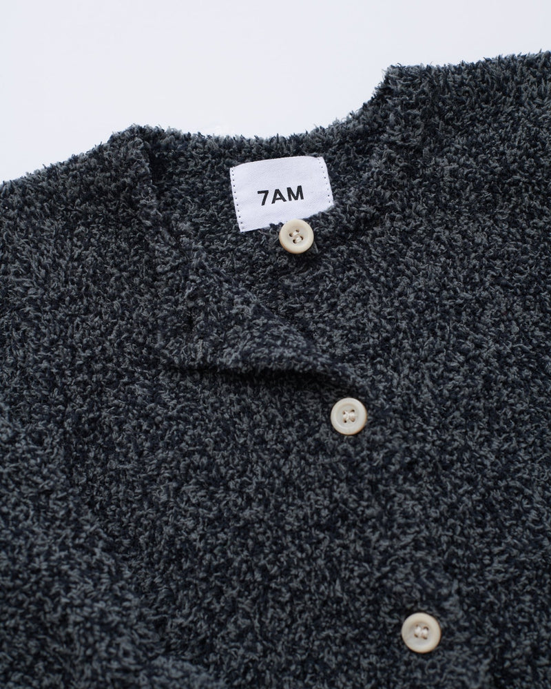 7AM - Long Sleeve Jumpsuit - Fuzzy Mother & Baby Black Melange 0 - 3M