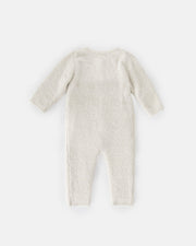 7AM - Long Sleeve Jumpsuit - Fuzzy Mother & Baby Ecru 0 - 3M