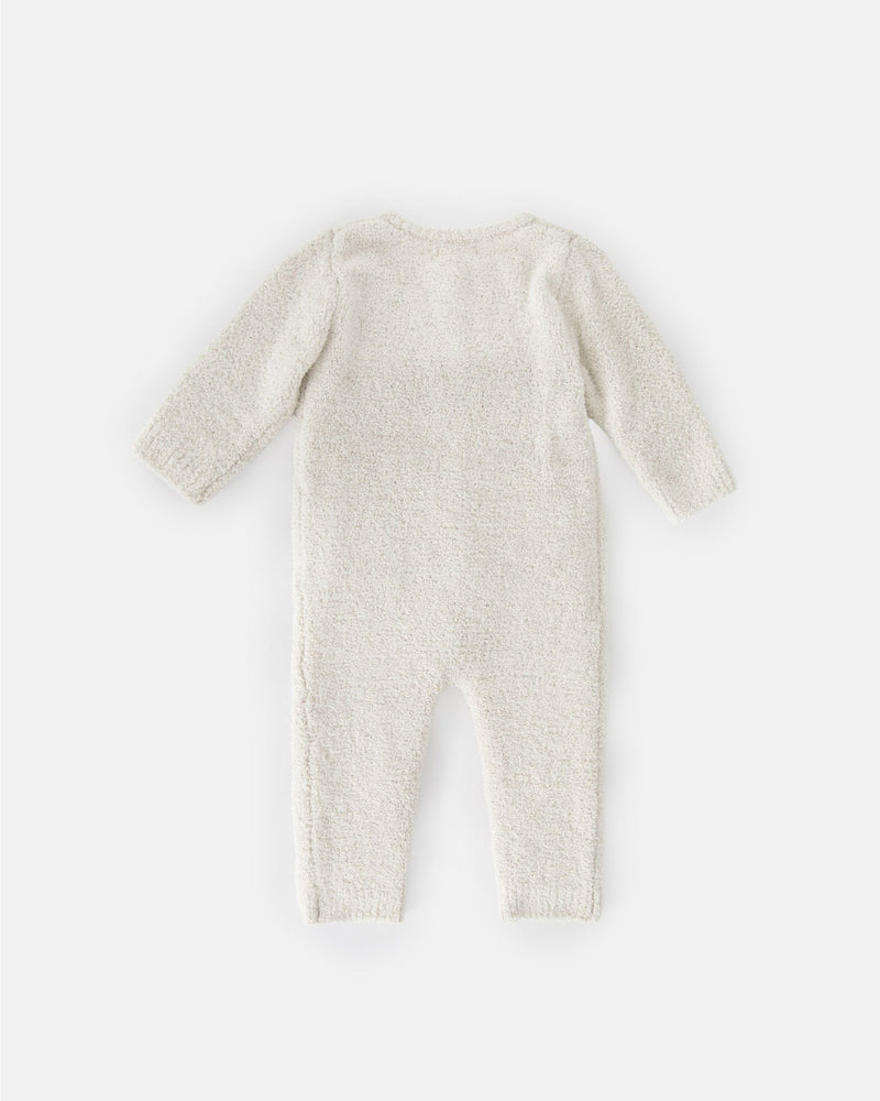 7AM - Long Sleeve Jumpsuit - Fuzzy Mother & Baby Ecru 0 - 3M