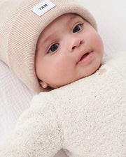 7AM - Long Sleeve Jumpsuit - Fuzzy Mother & Baby Ecru 0 - 3M