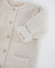 7AM - Long Sleeve Jumpsuit - Fuzzy Mother & Baby Ecru 0 - 3M