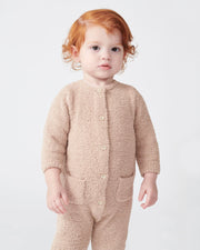 7AM - Long Sleeve Jumpsuit - Fuzzy Mother & Baby Ecru 0 - 3M
