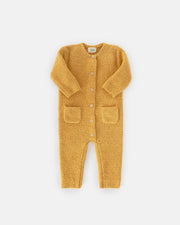 7AM - Long Sleeve Jumpsuit - Fuzzy Mother & Baby Ecru 0 - 3M